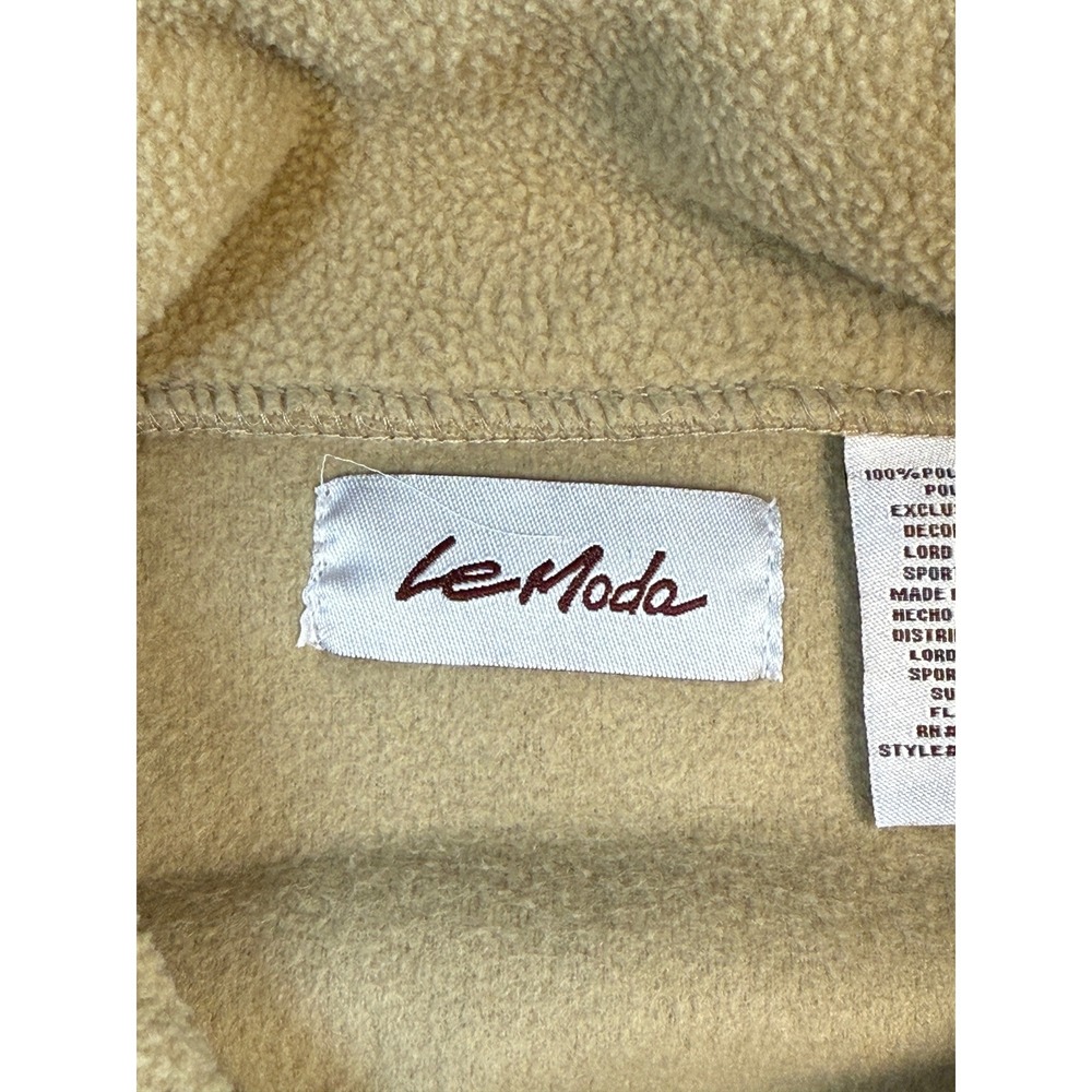 Le‎ Moda Camel Color Fleece Cape Poncho Leopard Print Trim Mob Wife Retro Chic - Picture 8 of 13